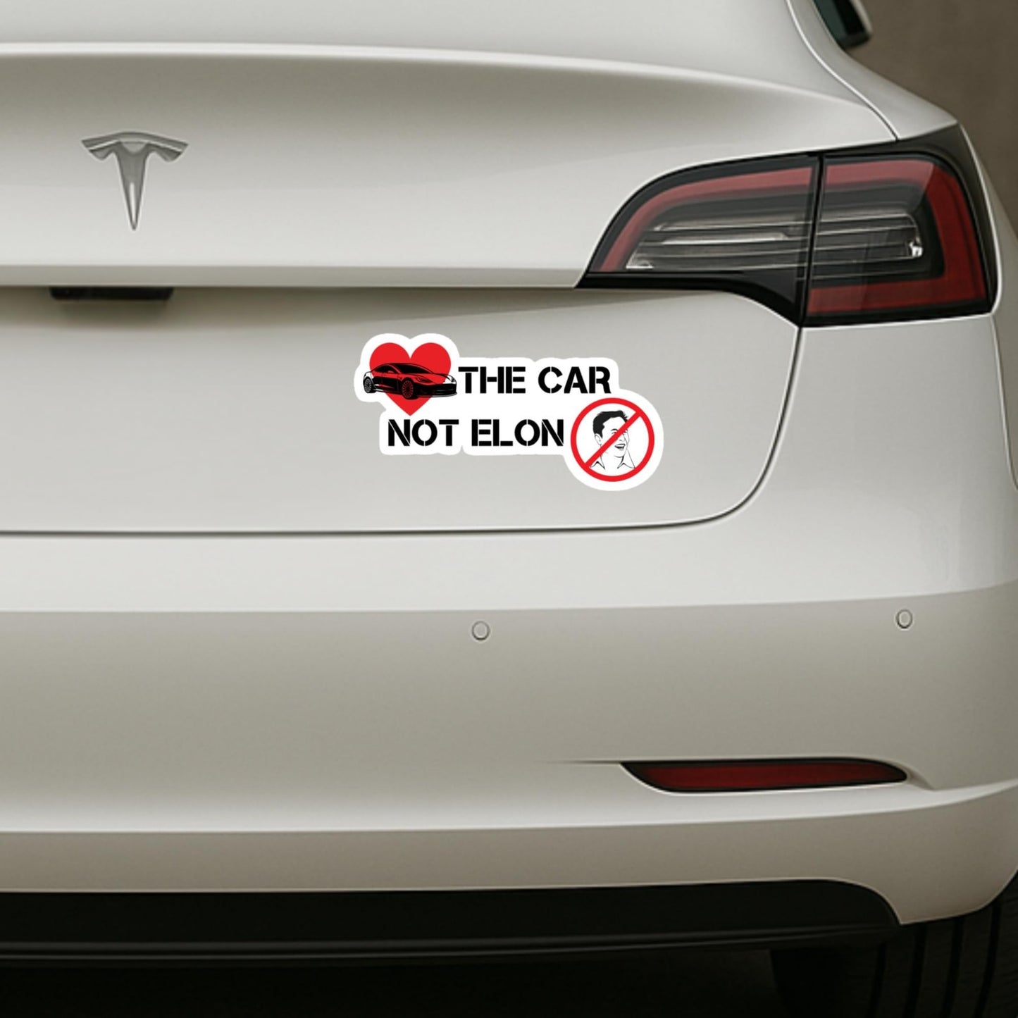 Tesla Car Enthusiast Vinyl Bumper Sticker, 9 Inch, Black and Red Design