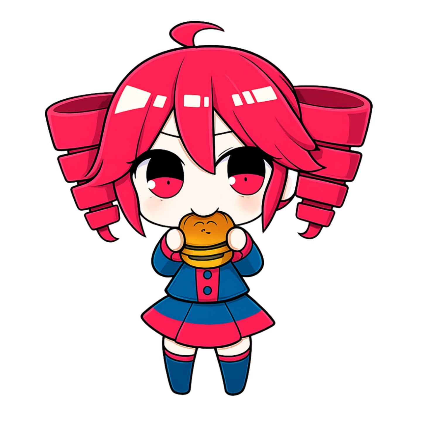 Kasane Teto Stickers 3 Inch 3 Pack Cute Chibi Anime Style Vinyl Decals for Laptop Phone Water Bottle