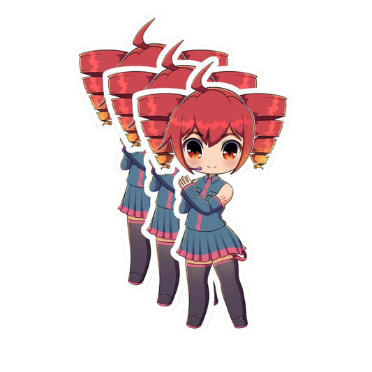 Anime Kasane Teto Vinyl Stickers, 3 Inch Chibi Character Decals, 3 Pack for Laptop, Water Bottle, Notebook, Car Customization