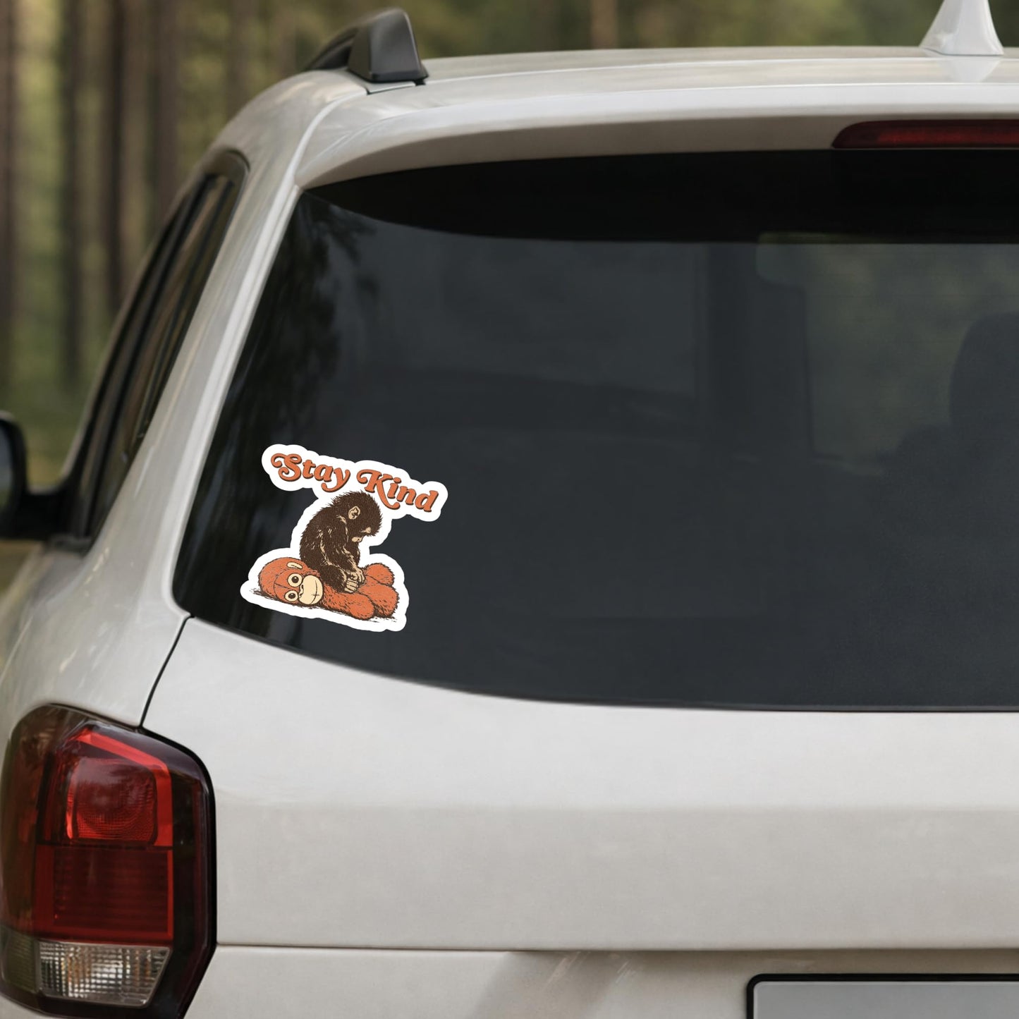 Stay Kind Punch The Monkey Bumper Sticker - Cute Monkey Sticker Waterproof Vinyl Decal 5 Inch Laptop Water Bottle Phone Car Sticker