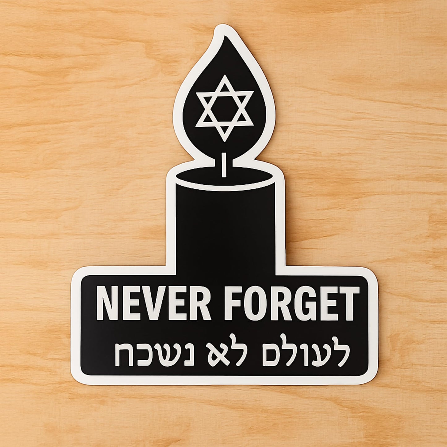 Never Forget Memorial Candle Decals, 3 Inch Vinyl Stickers, Waterproof Outdoor Memorial Sticker, 3 Pack