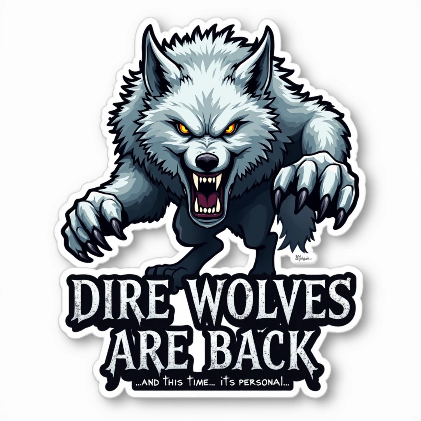 Dire Wolves are Back – 3 Pack of Ferocious 3-Inch Stickers | Snarling Wolf Vinyl Stickers for Laptops, Water Bottles, Notebooks, and More