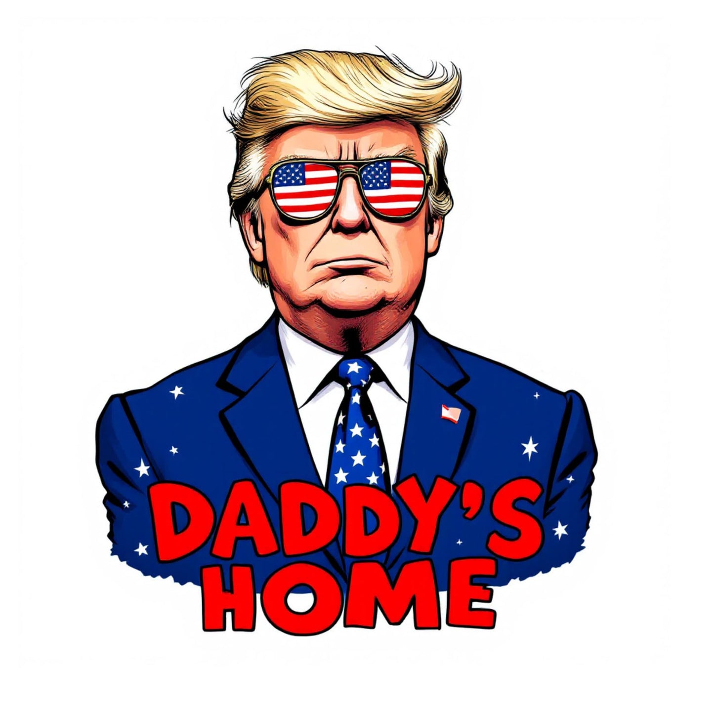 Donald Trump Daddy’s Home Vinyl Sticker – Political Cartoon Decal for Tumblers, Laptops, Binders