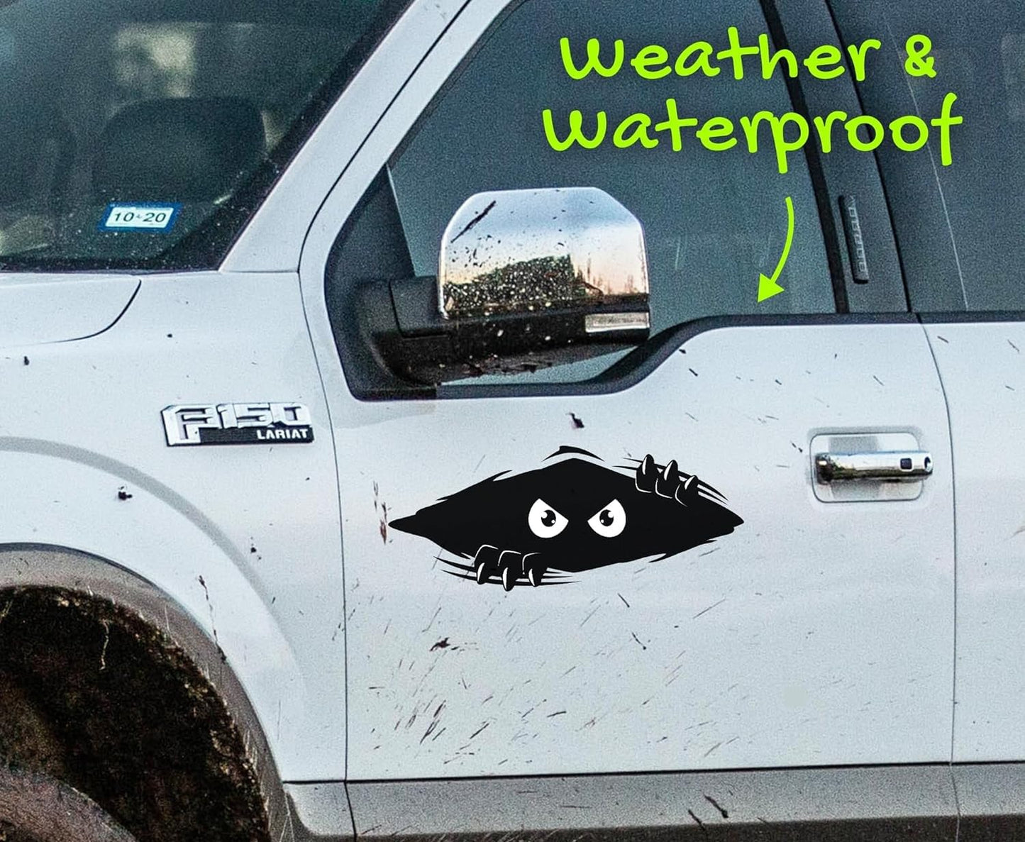 Peeking Monster Vinyl Car Decal, Black, Large 11x4.25 Inch, Bumper Sticker for Cars, Trucks, Golf Carts, Vehicle Windows