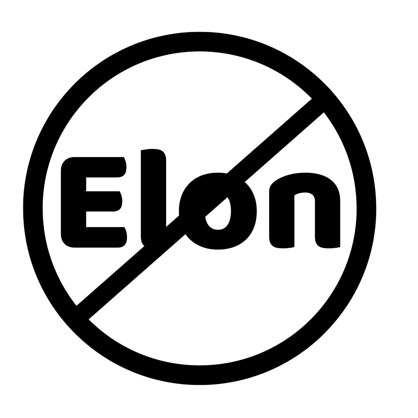 No Elon Vinyl Decal | Funny Anti-Tesla Driver Sticker | 4-Inch Matte Black Car or Bumper Decal | Durable Waterproof Vinyl Sticker