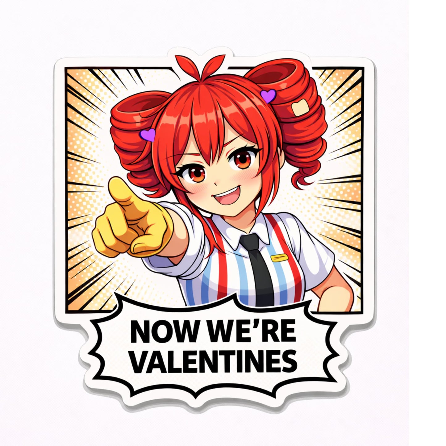 Kasane Teto Valentine Stickers 3 Inch 8 Pack Die Cut Vinyl Anime Meme Sticker Set Cute Chaotic Valentine Decals for Laptop Water Bottle