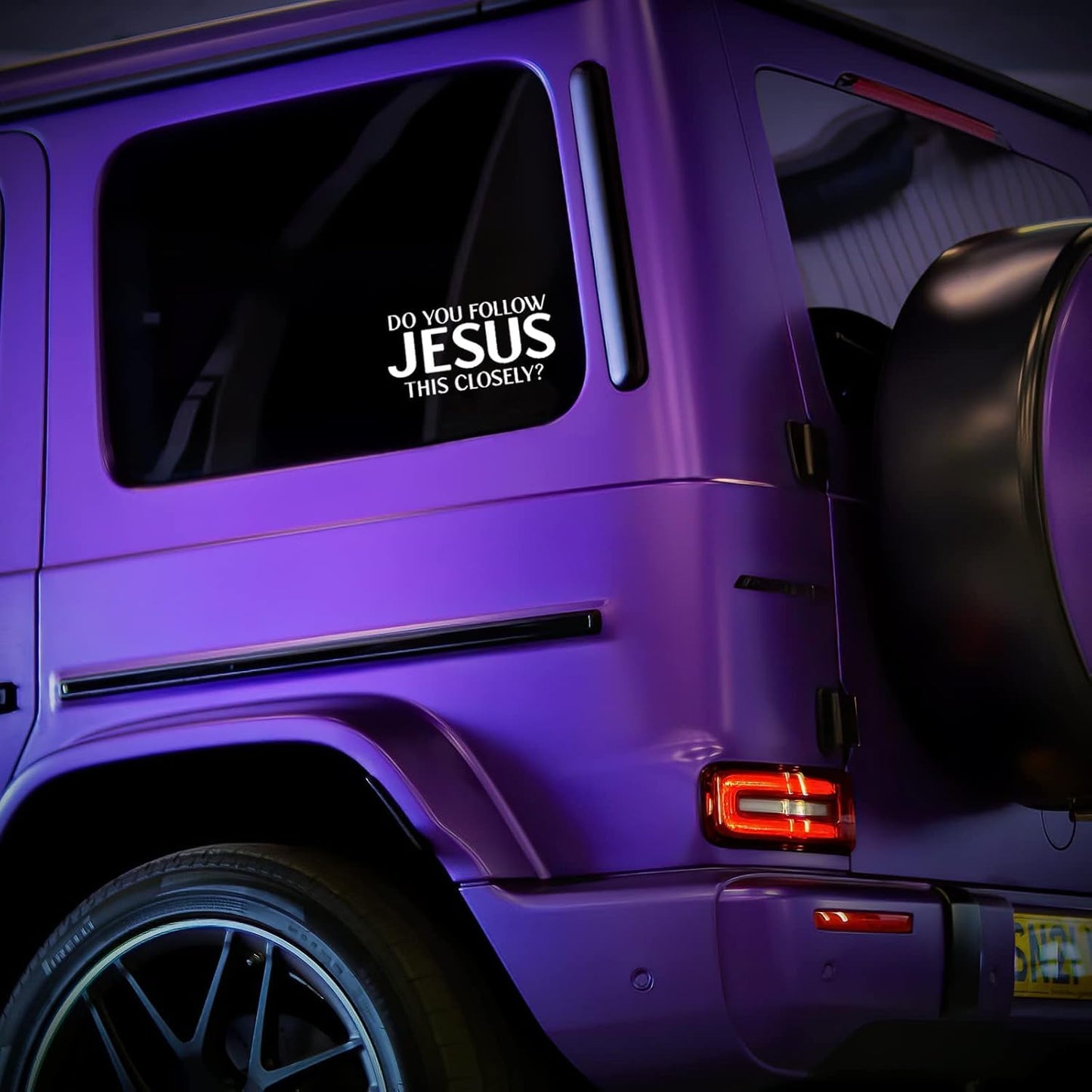 Do You Follow Jesus This Closely Vinyl Decal Sticker, White, Religious Christian Car Laptop Window Decor, 5.5 x 2.8 Inch
