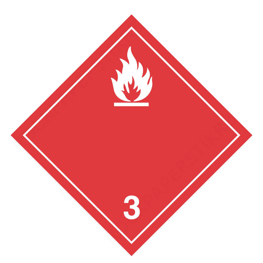 Flammable Liquid Class 3 Placard – 10.75” Hazard Warning Label – Red Diamond Safety Sticker for Transport & Warehouse Use – Industrial Grade Cast Vinyl with UV Overlaminate – RockPaperStikrz