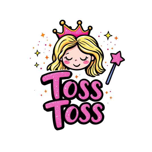 Wicked Musical Inspired Princess Toss Toss Glitter Sticker, 3 x 2.25 inches, Pink