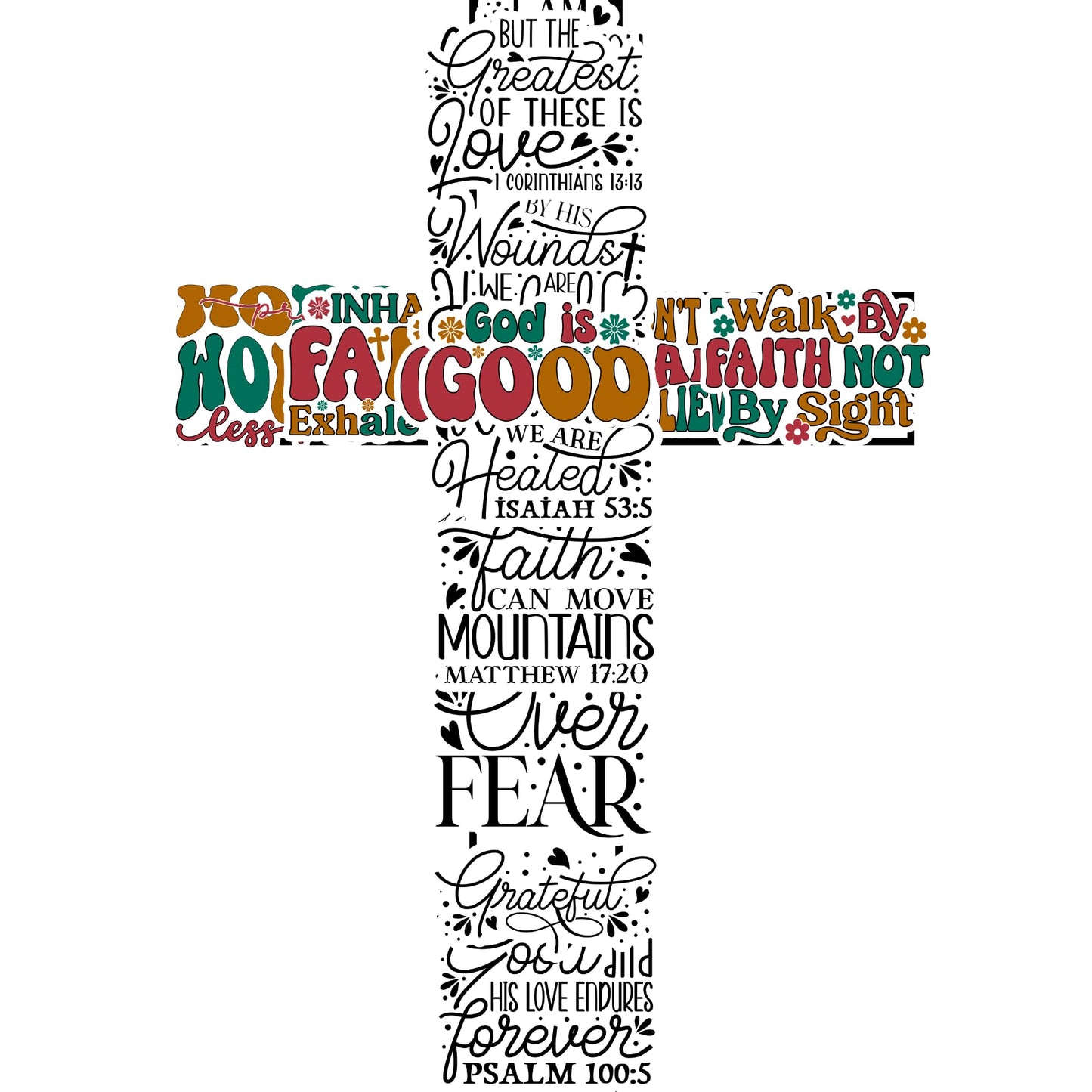 Christian Stickers Pack, 40 Count, 2 Inch Bible Verse and Faith Stickers, Waterproof Vinyl Religious Stickers for Water Bottles, Laptops, Journals, Phone Cases