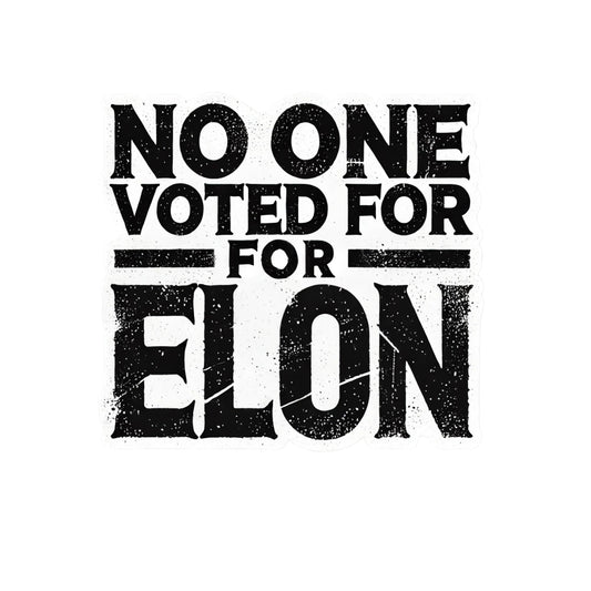 NO ONE Voted for Elon Sticker – Funny Anti Elon Bumper Sticker, Window Decal, Laptop or Water Bottle Sticker – 5 x 4.5 Inches