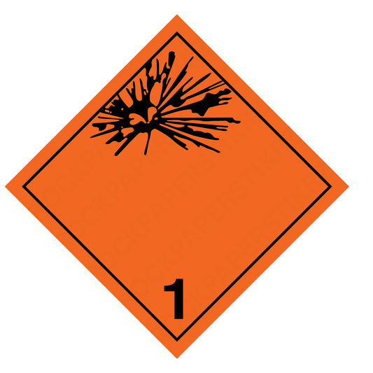 Explosives 1 Hazard Placard – 10.75" DOT-Compliant Sign – Industrial Grade Cast Vinyl, UV Laminated, Waterproof & Weatherproof (Class 1) – Truck, Trailer, Warehouse Safety Sticker