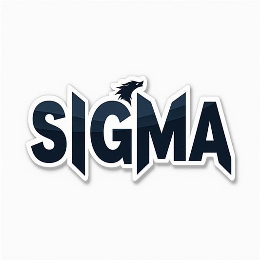 Sigma Wolf Logo Vinyl Sticker, Black and White, Waterproof Decal for Laptops and Water Bottles