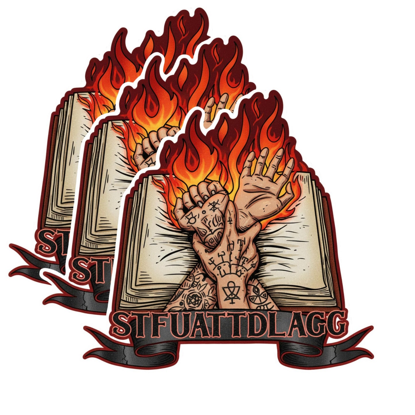 STFUATTDLAGG 3 Inch Dark Romance Reader Booktok Vinyl Stickers, Waterproof Bookish Decals, 3 Pack