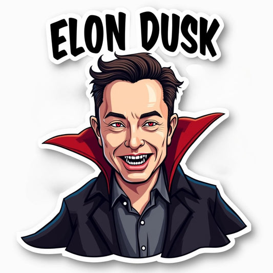 Elon Dusk Special Edition Elon Musk Sticker | Funny Meme Vinyl Decal | Collectible Full-Color Sticker for Laptop, Helmet, Water Bottle, Tool Box and More! (3 Inch)