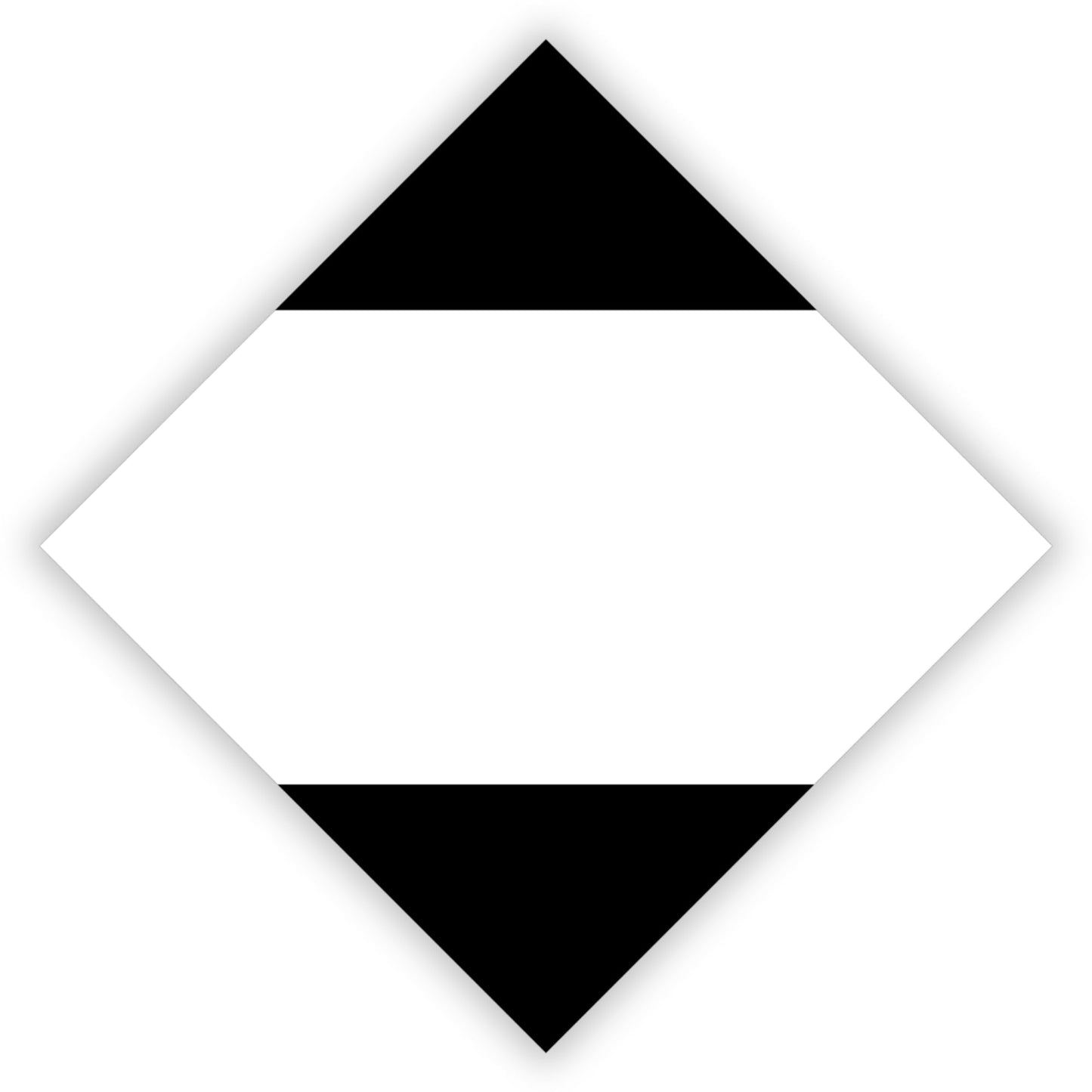 Class 9 Miscellaneous Placard (Blank Panel) – 10.75” Hazard Warning Label – Black & White Split Diamond Safety Sticker for Transport & Warehouse Use – Industrial Grade Cast Vinyl with UV Laminate