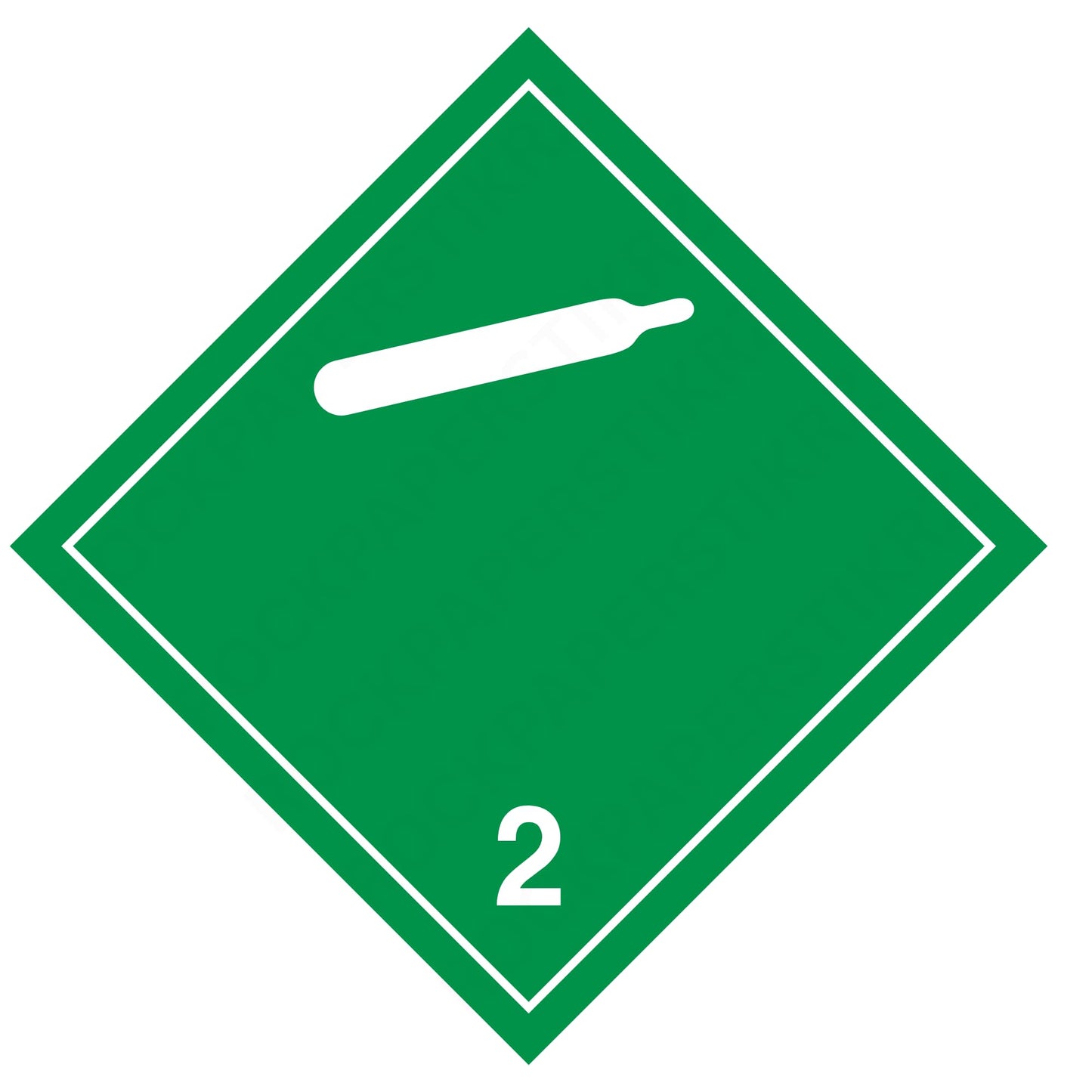 Non-Flammable Gas Class 2 Placard – 10.75” Hazard Warning Label – Green Diamond Safety Sticker for Transport & Warehouse Use – Industrial Grade Cast Vinyl with UV Overlaminate