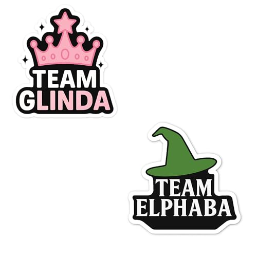 “Team Elphaba & Team Glinda” – 2-Pack 3-Inch Vinyl Die-Cut Stickers | Wicked Musical Fan Set | Broadway Witch & Princess Decals for Laptops, Water Bottles, Journals