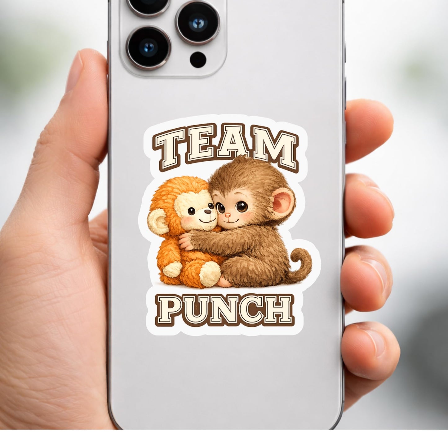 Punch The Monkey Sticker Pack, 10 Piece Funny Viral Meme Stickers, 3 Inch Cute Monkey Vinyl Decals for Laptop Water Bottle Phone Car Tumbler, Waterproof Durable