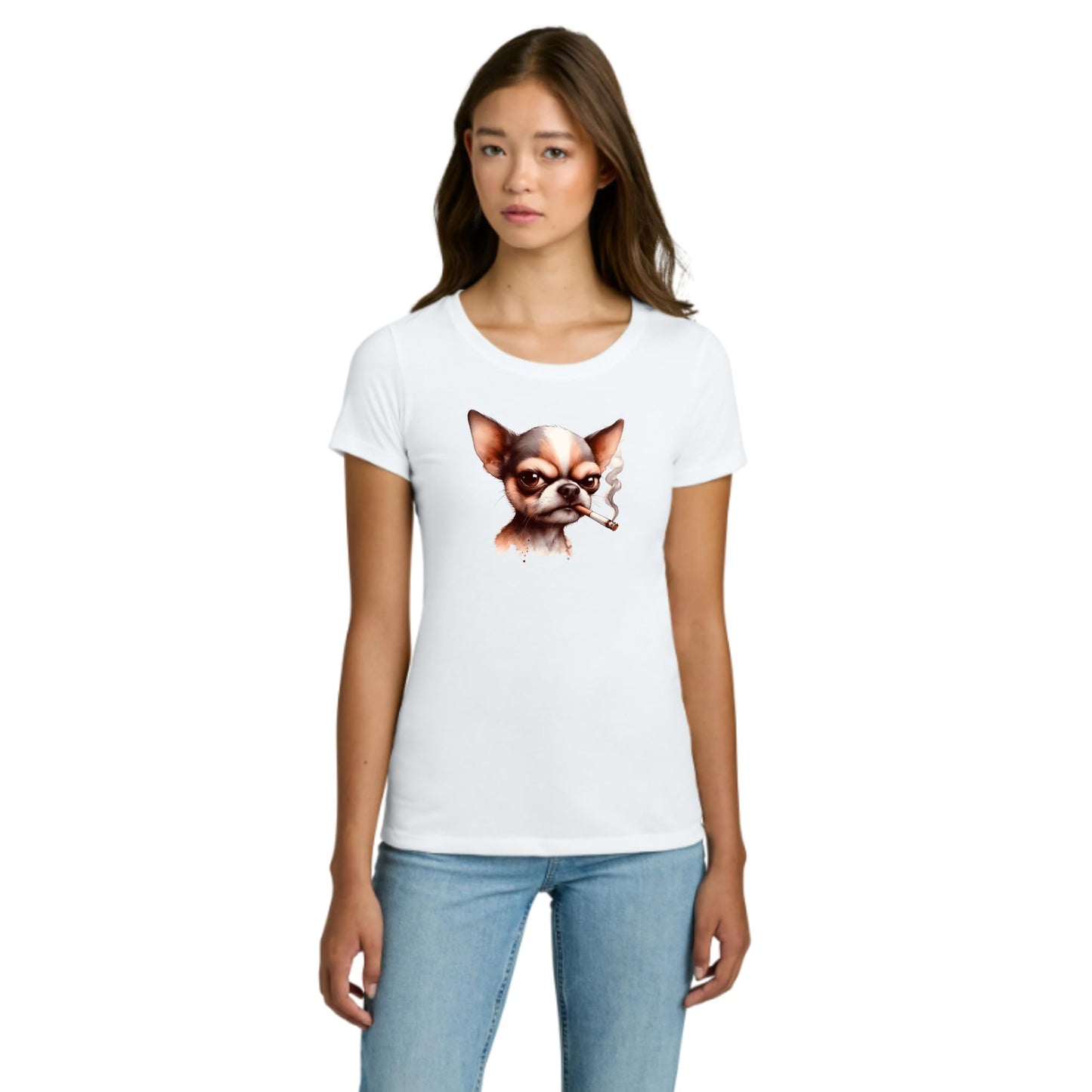 Smoking Chihuahua T Shirt Funny Angry Dog Shirt Cool Smoking Chihuahua Graphic Tee Mens Womens Chihuahua Lover Shirt Black