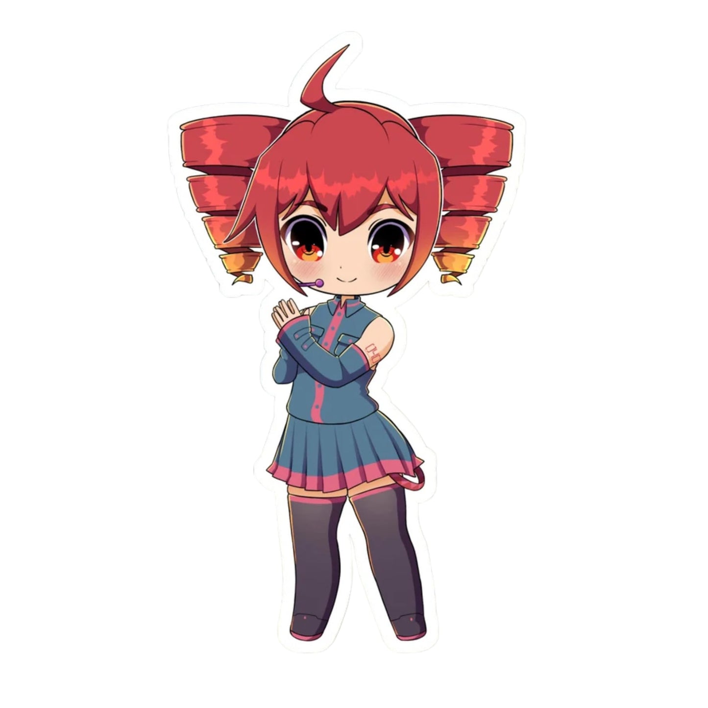 Anime Kasane Teto Vinyl Stickers, 3 Inch Chibi Character Decals, 3 Pack for Laptop, Water Bottle, Notebook, Car Customization