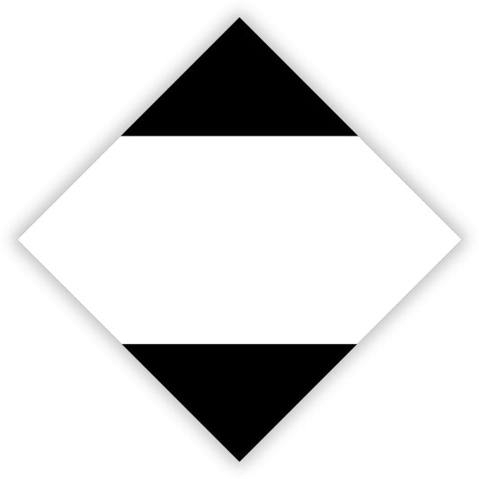 Class 9 Miscellaneous Placard (Blank Panel) – 10.75” Hazard Warning Label – Black & White Split Diamond Safety Sticker for Transport & Warehouse Use – Industrial Grade Cast Vinyl with UV Laminate