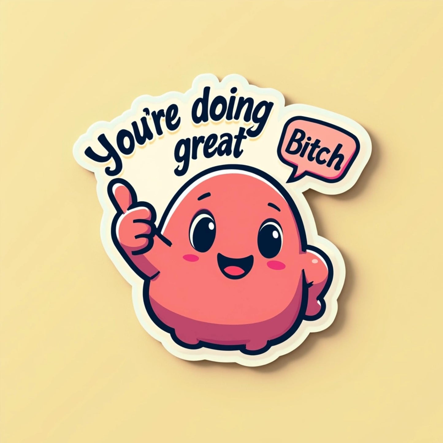 You're Doing Great Bitch! 4-Pack of 3-Inch Die-Cut Stickers - Hilarious & Motivational!
