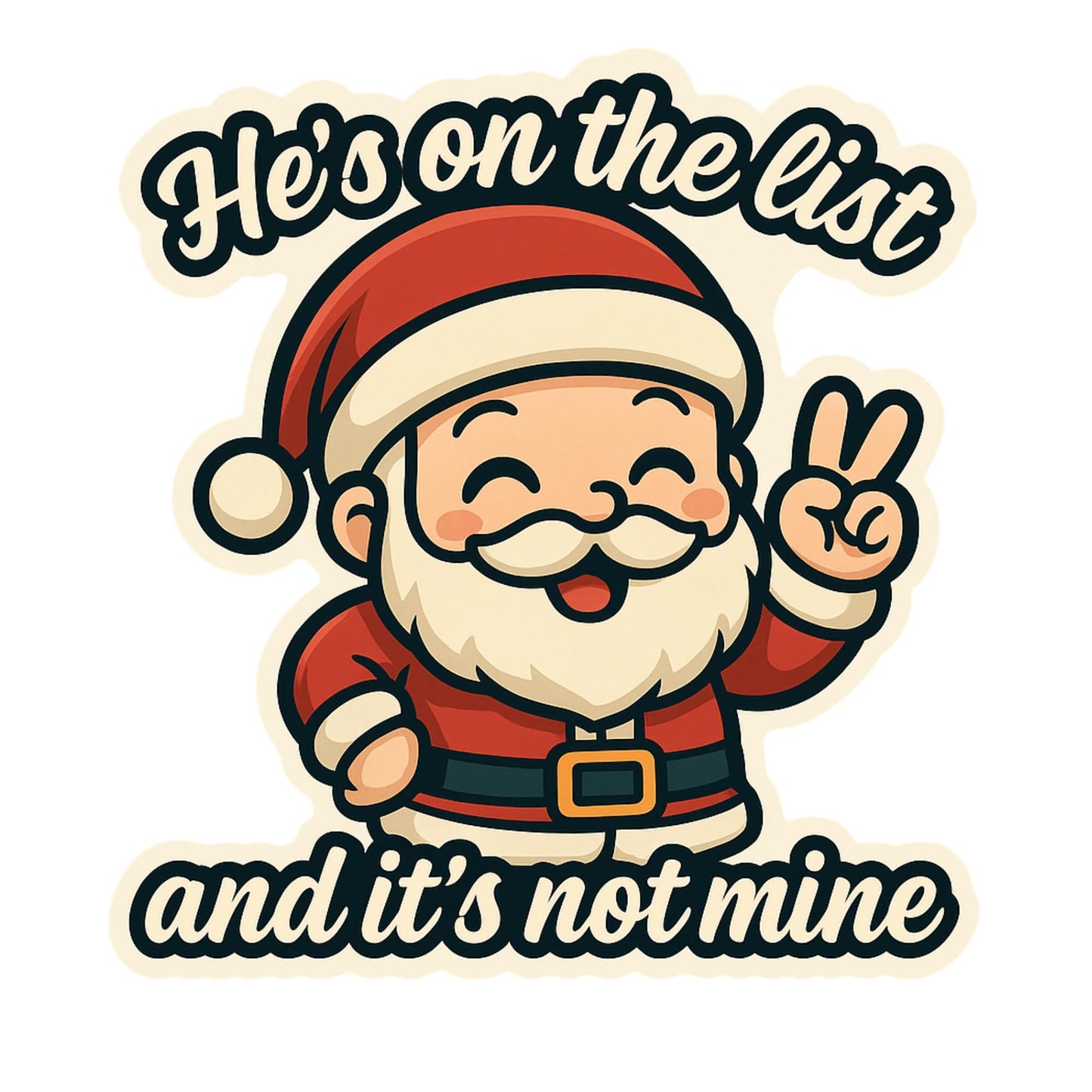 RockPaperStikrz Christmas Santa Vinyl Sticker, 5 Inch, Multicolor, Glossy Finish, Water Resistant, for Laptops and Bottles, Cartoon Style
