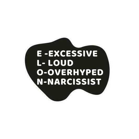 Anti-Elon Acrostic Bumper Sticker Or Window Sticker Not Impressed Design, Black and White Perfect for Tesla Drivers! (8x3 Inch)