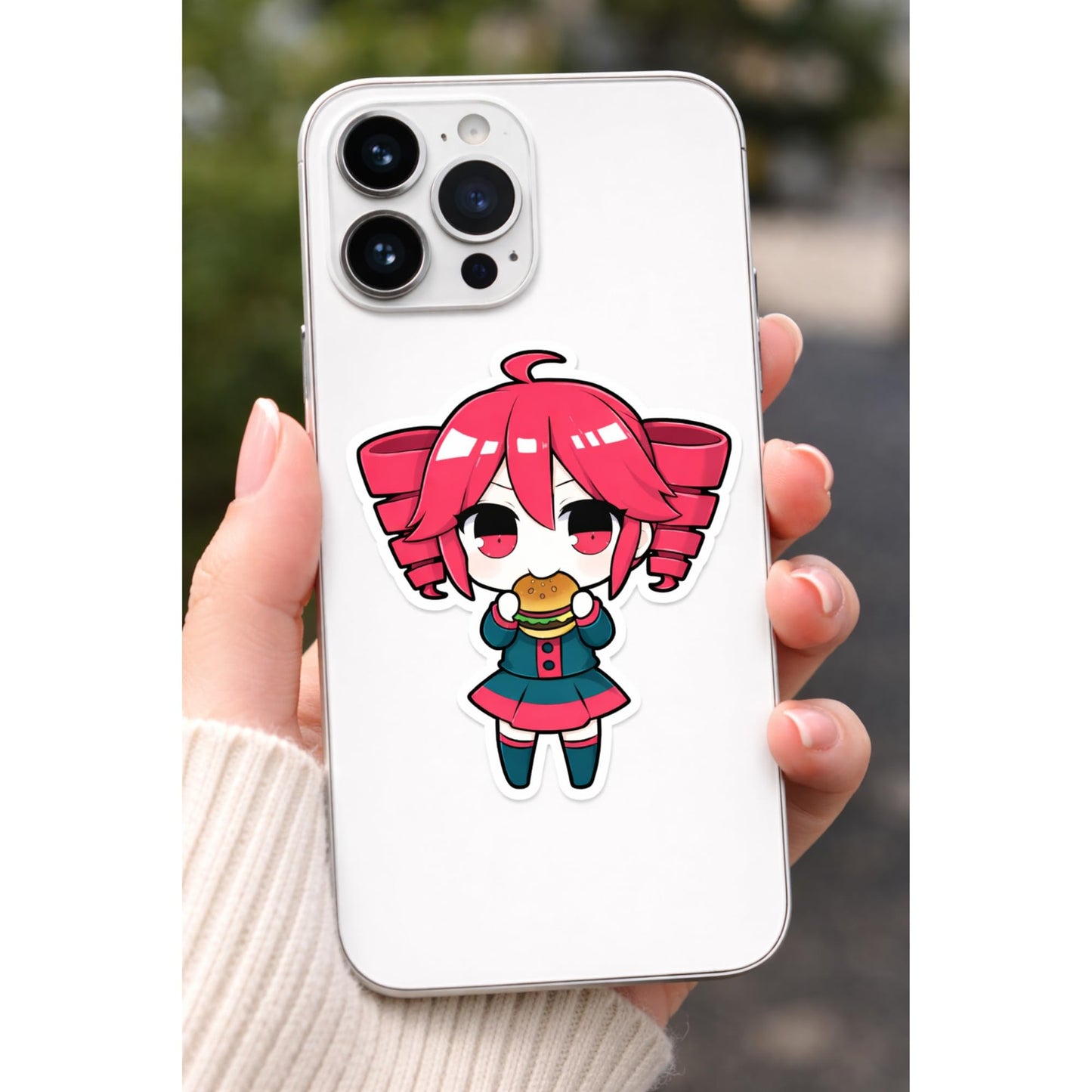 Kasane Teto Stickers 3 Inch 3 Pack Cute Chibi Anime Style Vinyl Decals for Laptop Phone Water Bottle