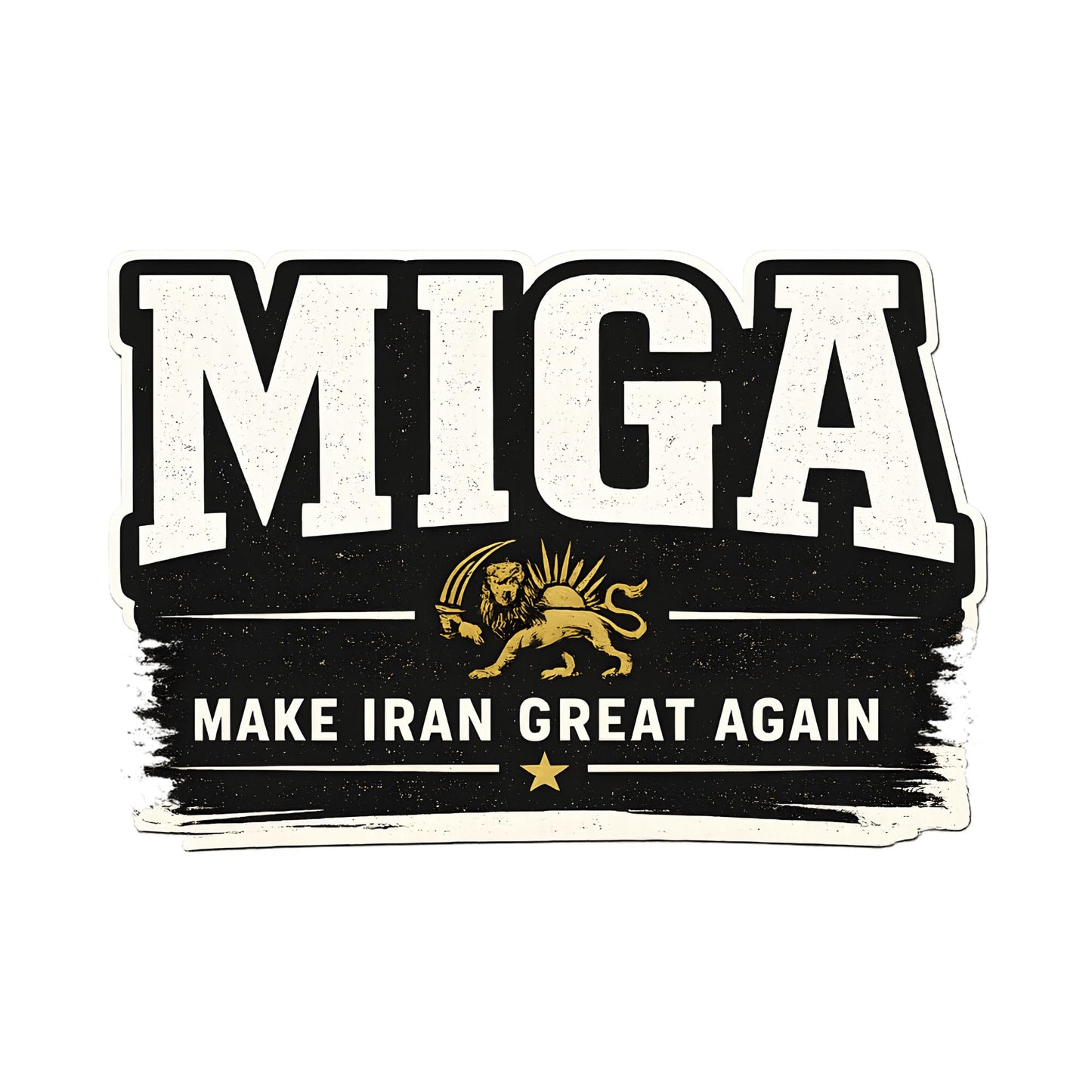 MIGA Make Iran Great Again Sticker 3 Pack, 3 Inch Waterproof Vinyl Decal with Lion Sun Design for Laptop, Water Bottle, Car, Phone