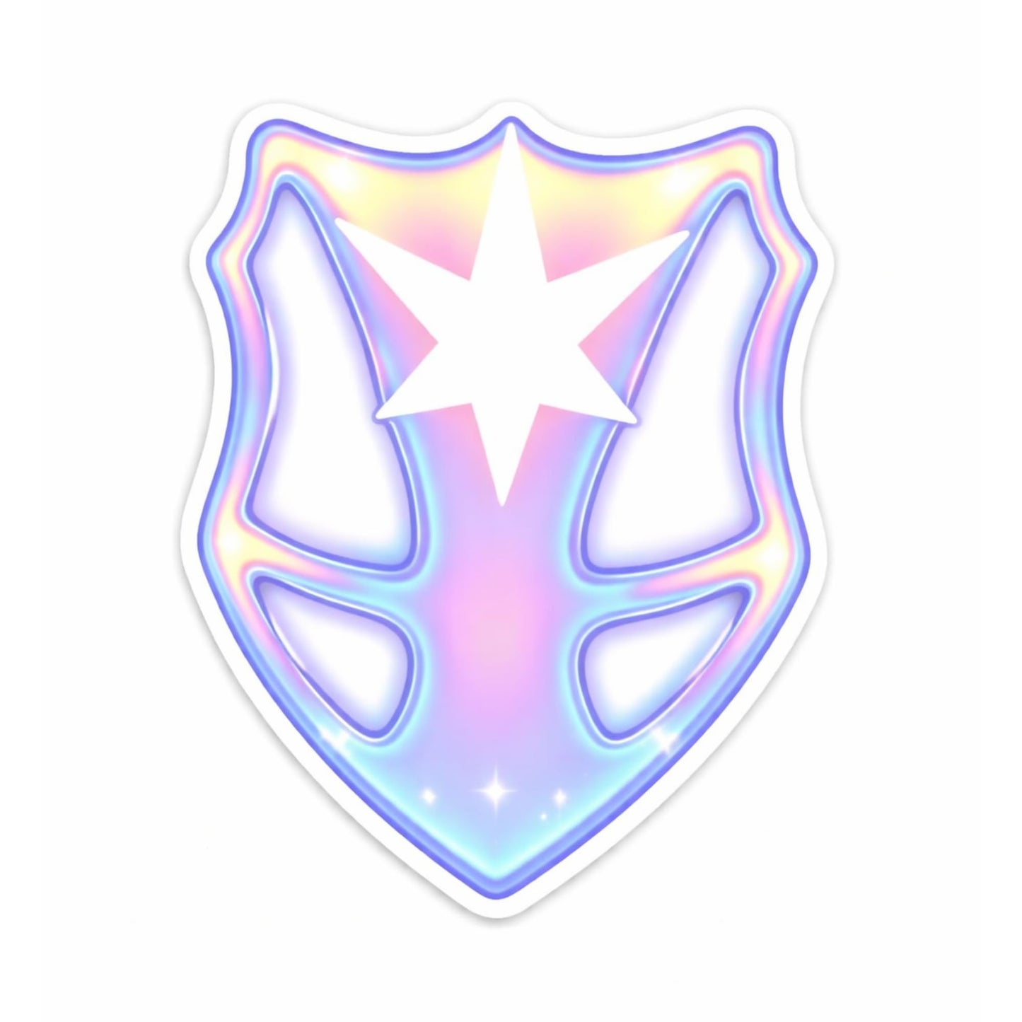 Glossy Iridescent Sticker Pack 6 Count 3 Inch Aesthetic Vinyl Stickers Colorful Gradient Decals for Laptop Water Bottle Journal