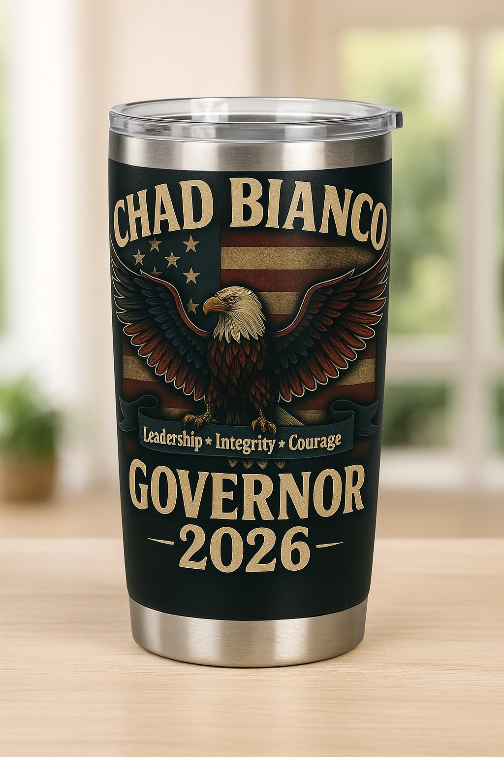 Chad Bianco 2026 for Governor – Patriotic Eagle Sticker 5" | Leadership • Integrity • Courage | Vintage Americana Design, Bumper Sticker