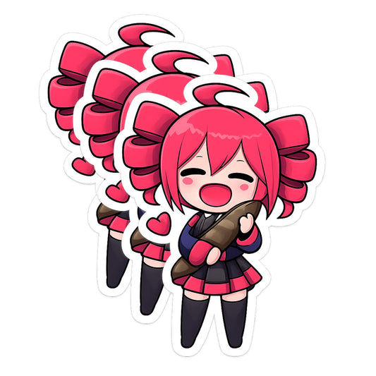 Kasane Teto 3 Inch 3 Pack Cute Pink Hair Vinyl Decals Laptop Phone Bottle