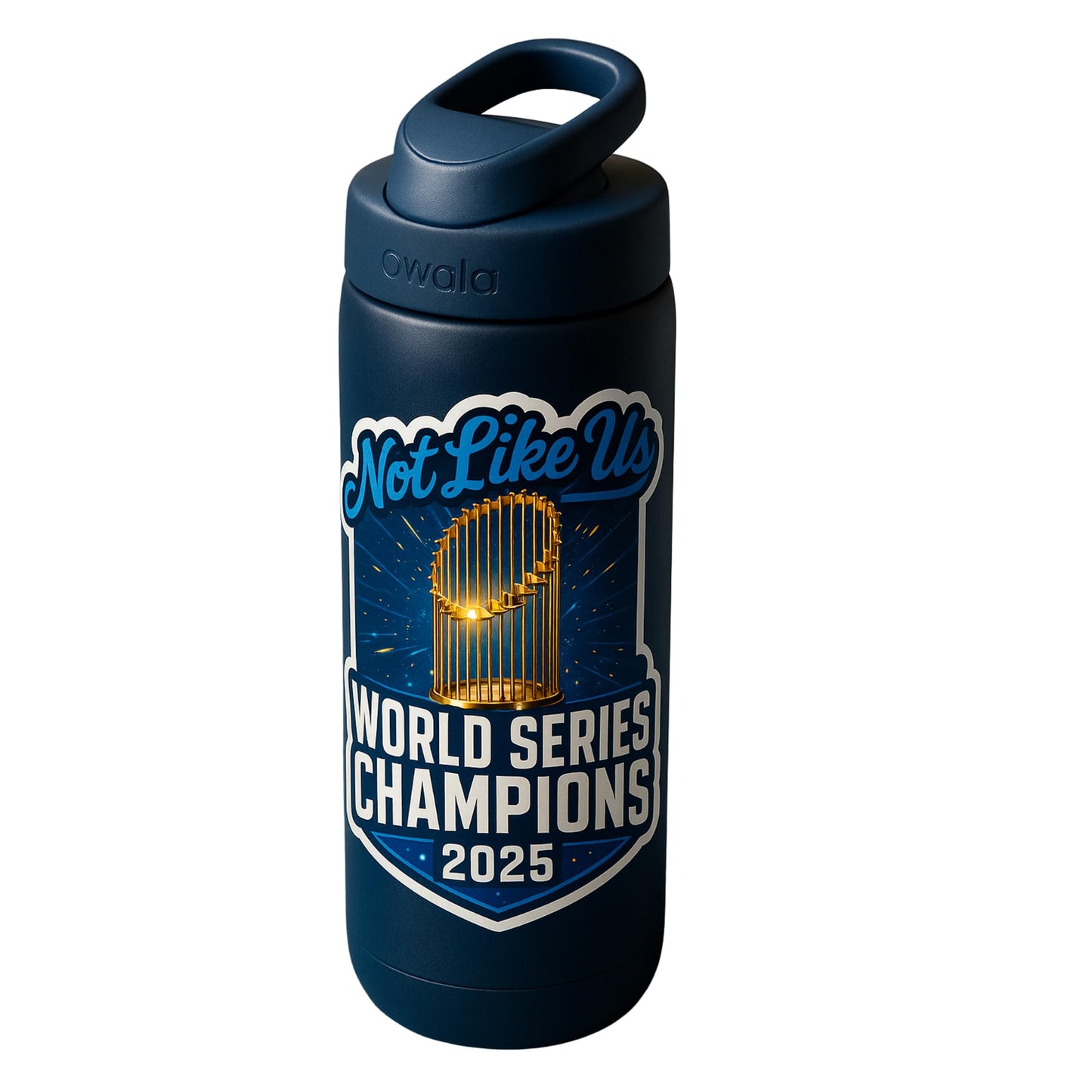 Not Like Us 2025 Champions Trophy Sticker – Blue & Gold Victory Celebration Vinyl Decal for Water Bottles, Laptops, Cars, and Owala Bottles – 5 Inch Collectible Fan Sticker