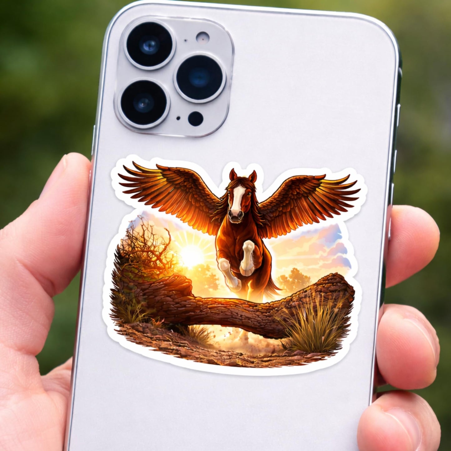 Winged Horse Vinyl Sticker, Pegasus Style Die Cut Decal, Waterproof, 3 Inch or 5 Inch, Multicolor, for Laptop Tumbler Phone