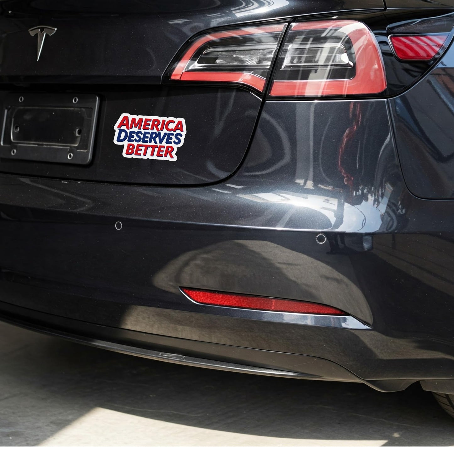 America Deserves Better Vinyl Bumper Sticker, 5 inch, Red White and Blue