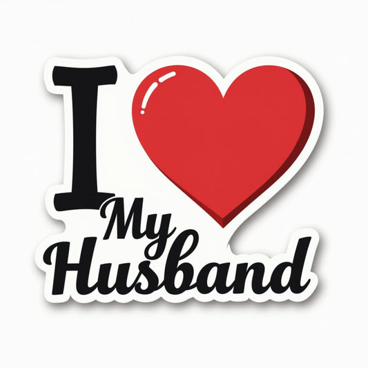 I My Husband Sticker - Wholesome 3x3.75 Inch Vinyl Sticker for Laptops, Water Bottles, Cars, and More