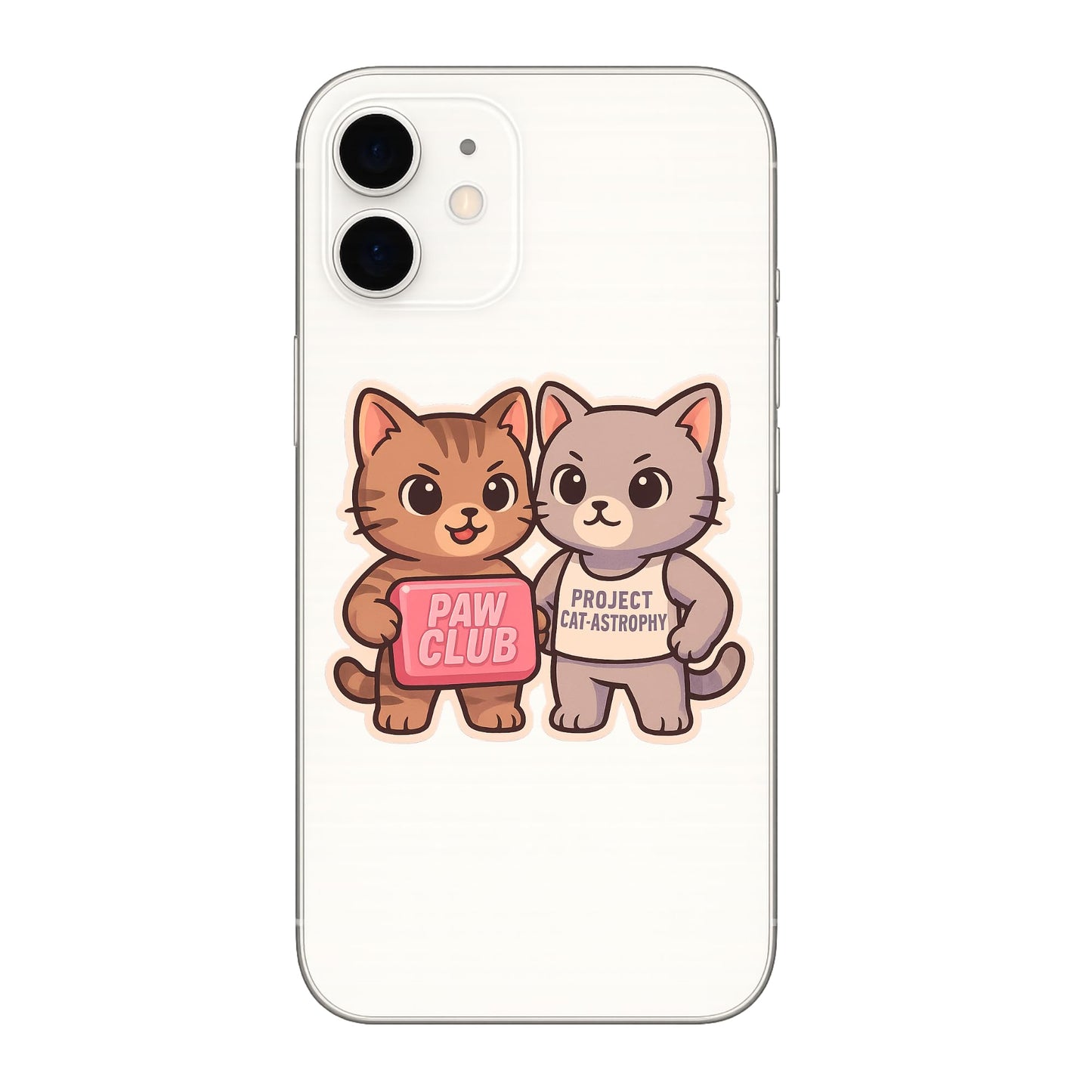 Paw Fight Club Kawaii Cat Vinyl Stickers, 3 Inch UV-Resistant Decals, 3 Pack Set for Laptops, Water Bottles, Cars, Cute Fight Club Parody Design