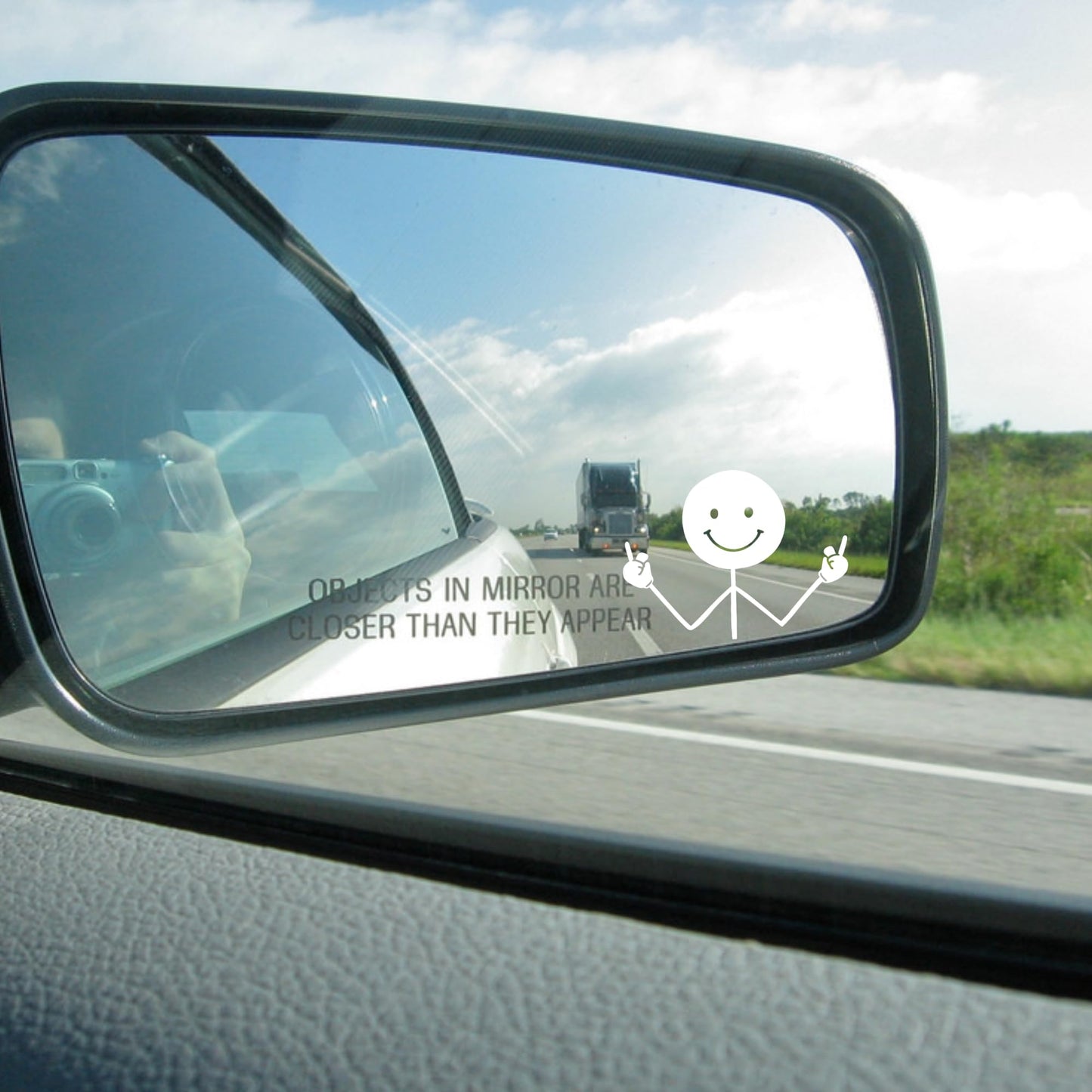 Funny Middle Finger Stick Figure Decal, White Vinyl Car Window Sticker
