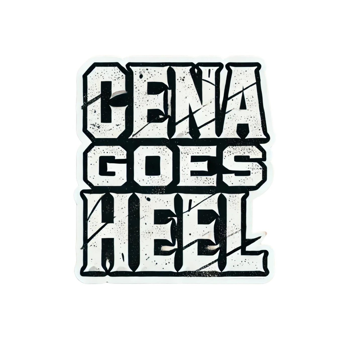 Funny Cena Goes Heel Typography Vinyl Sticker, Humorous Decal for Laptops, Water Bottles, Phones