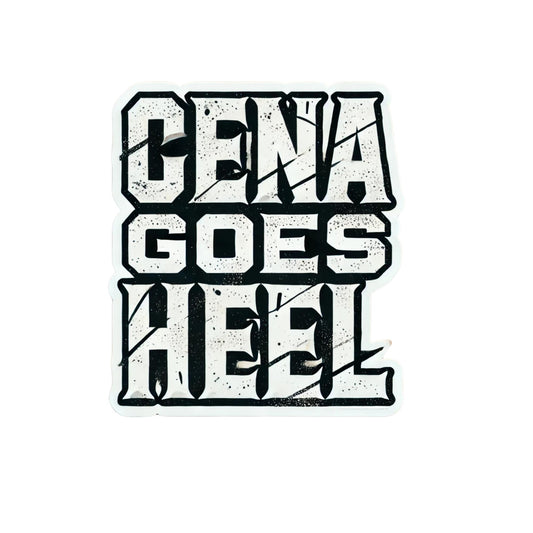 Funny Cena Goes Heel Typography Vinyl Sticker, Humorous Decal for Laptops, Water Bottles, Phones