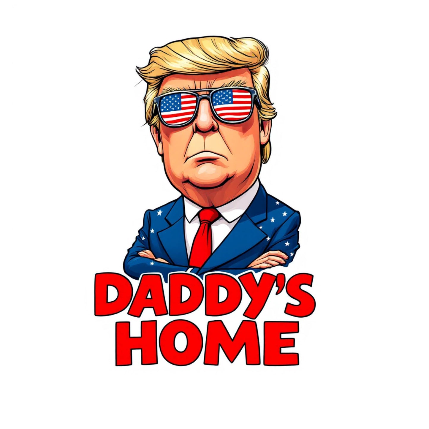 Donald Trump Daddy’s Home Vinyl Sticker – Flag Shades Edition for Laptops, Toolboxes, and More