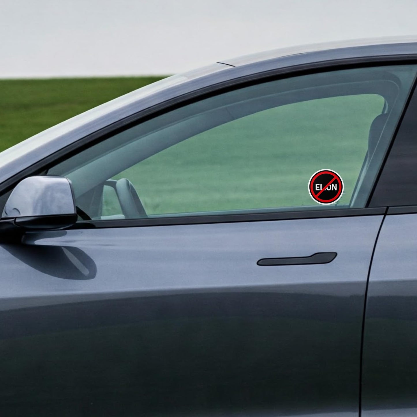 Anti Elon NO Elon Musk and Anti Trump No Trump Set - 4 inch Round Vinyl Stickers for Tesla Owners Window or Car Window Sticker