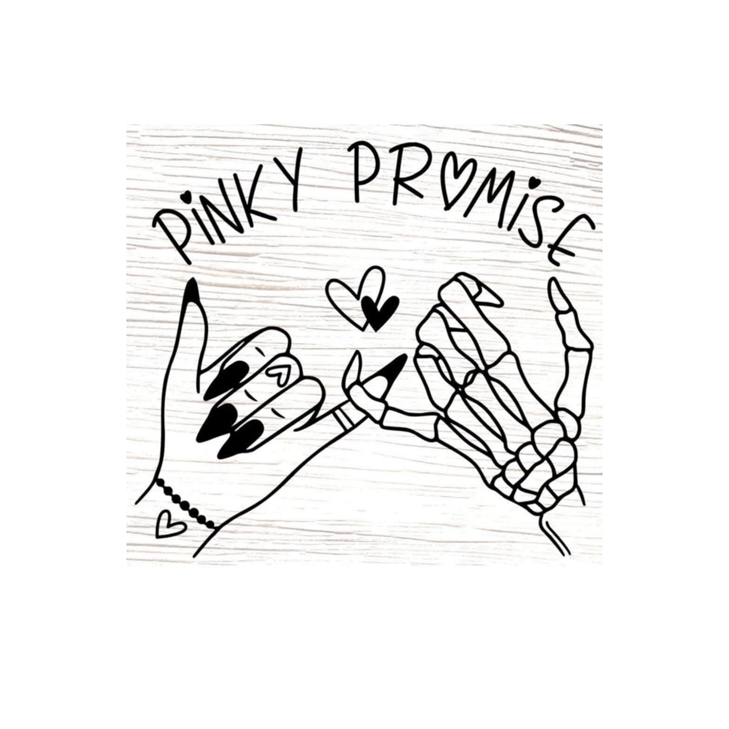 Pinky Promise Skeleton & Hand Sticker – Gothic Aesthetic Vinyl Sticker for Laptops, Water Bottles, Journals, and More! (3 Inch)