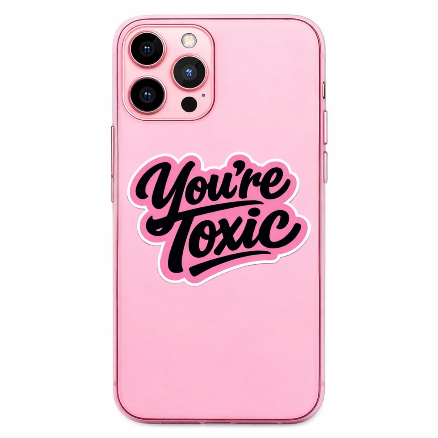 You're Toxic Sticker Pack, 3 Pack, 3 Inch Vinyl Stickers, Pink and Black, Waterproof, Funny Sarcastic Design, Laptop Phone Car Decal