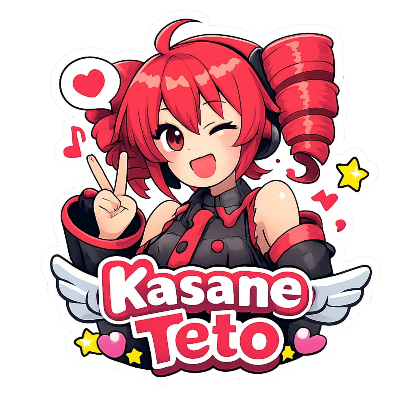 Kasane Teto Stickers 3 Inch 3 Pack Cute Anime Character Vinyl Decals - Perfect for Cell Phones