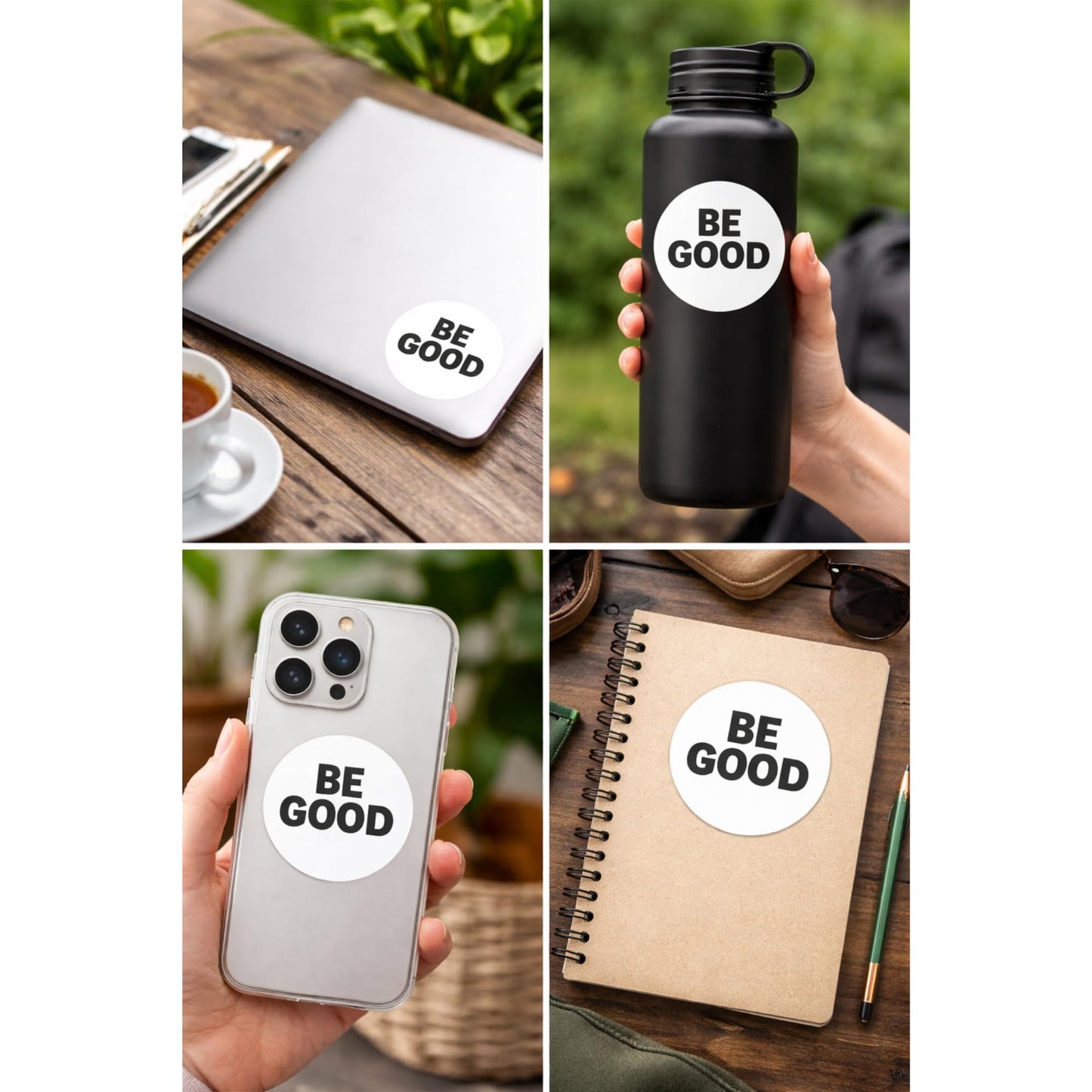 BE Good Human Rights Protest Sticker, Vinyl, White Circl, Multiple Sizes for Laptops, Bumper Stickers and so Much More.