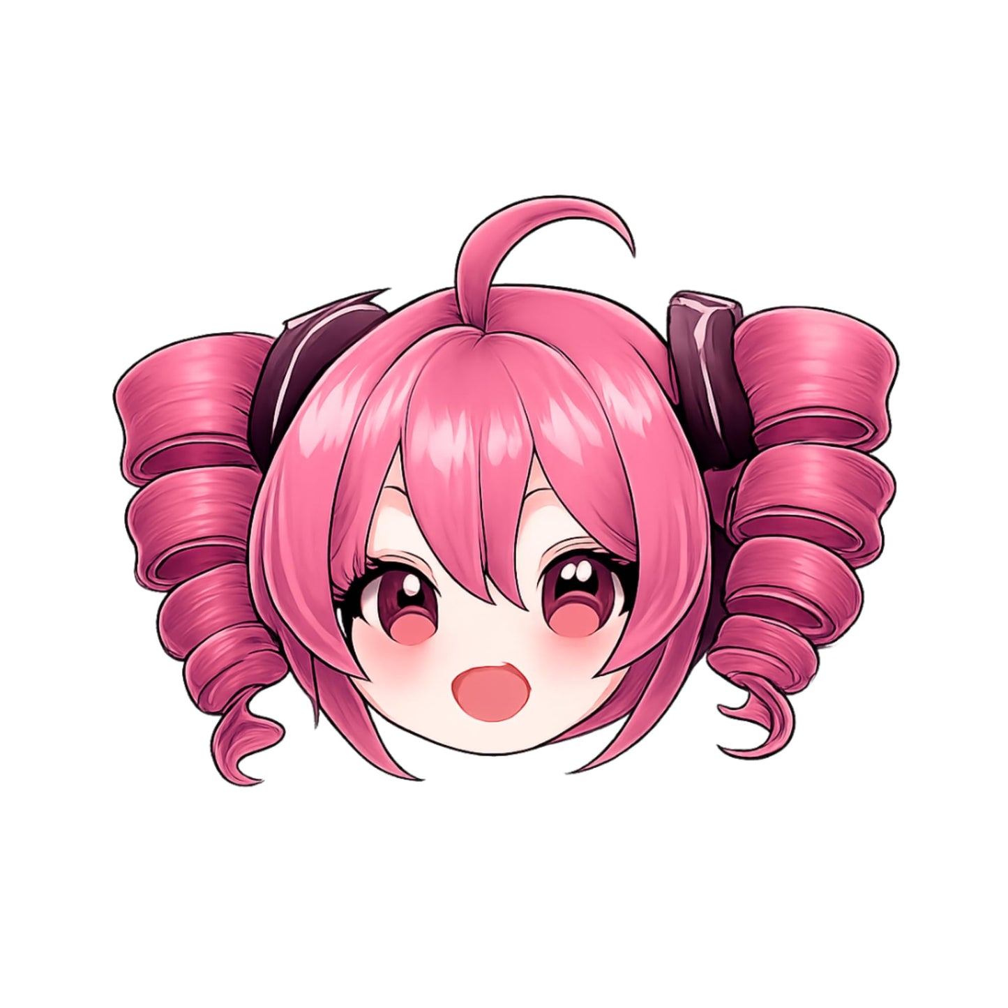 Kasane Teto Head Sticker Pack 3 Inch Anime Vinyl Stickers Cute Vocaloid Style Waterproof Decals for Laptop Water Bottle Phone Notebook 3 Pack