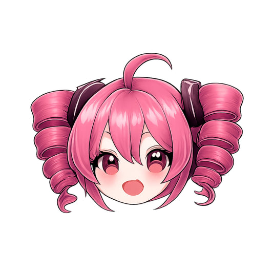 Kasane Teto Head Sticker Pack 3 Inch Anime Vinyl Stickers Cute Vocaloid Style Waterproof Decals for Laptop Water Bottle Phone Notebook 3 Pack